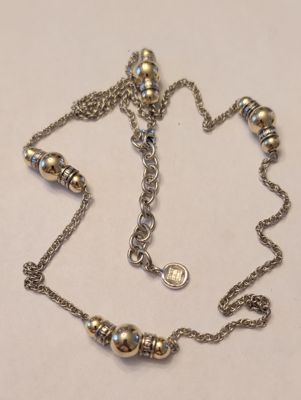 Givenchy Silver-Tone Beaded Station Necklace